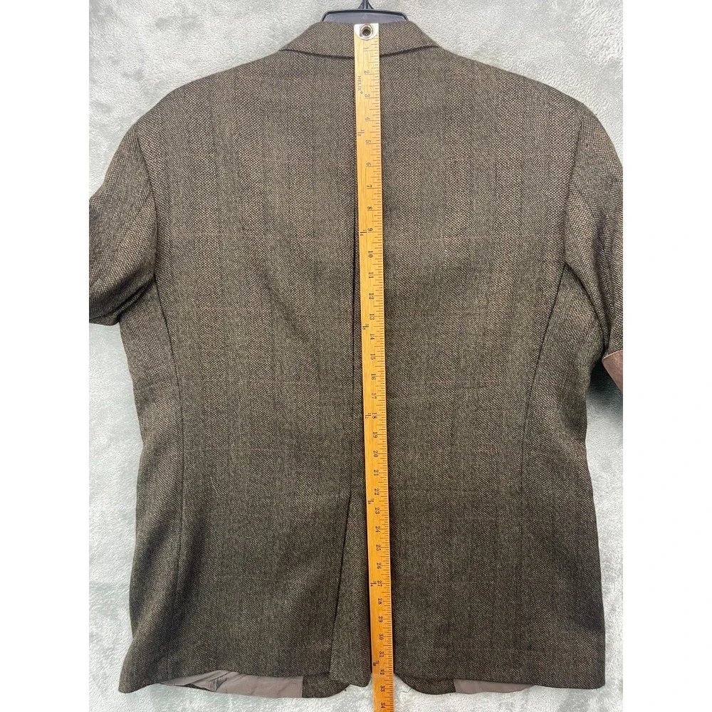 Oscar de la Renta‎ Men's Blazer 46R Brown Elbow Patch Lambswool Sport Coat